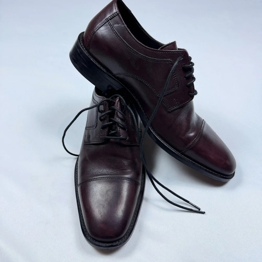 Johnston & Murphy J. Murphy Derby Men 7M Burgundy Leather Cap Toe 59-11703